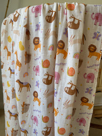 Animal Friends 🦒🐨 Baby Muslin Swaddle
