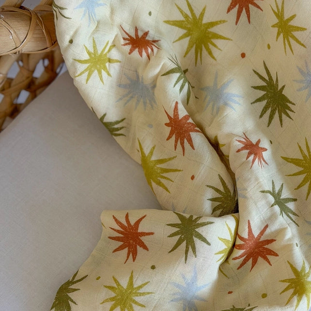 Retro Skies 🌌 💫 Muslin Swaddle