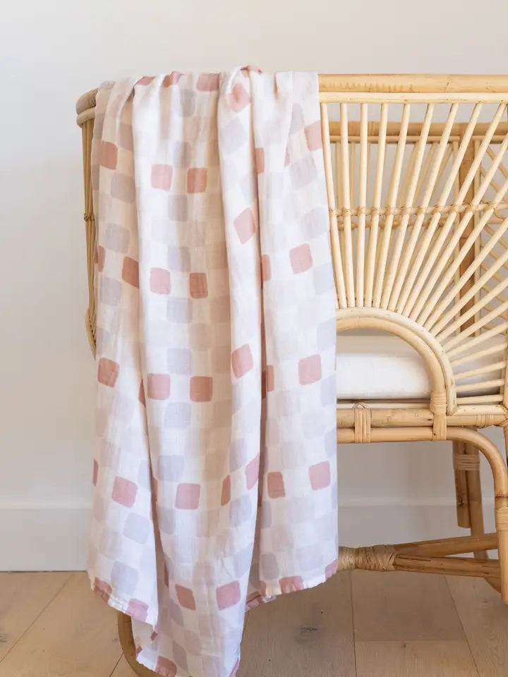 Cherry Blossom Muslin Swaddle, Bamboo Cotton Blend