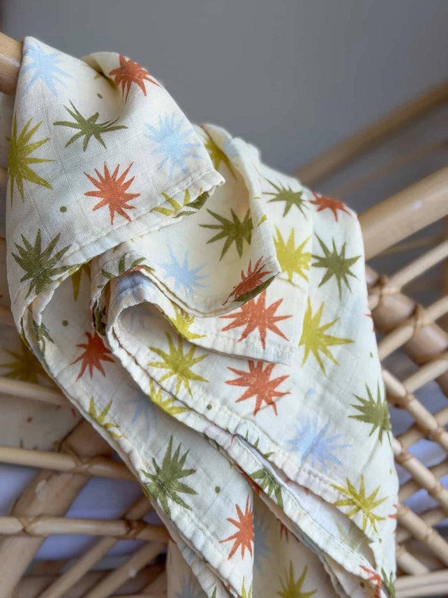 Retro Skies 🌌 💫 Muslin Swaddle