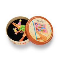 Pascal the Party Prawn Brooch
